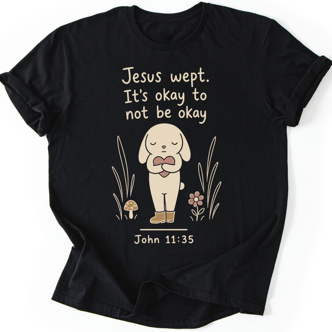 Jesus Wept Bunny T-shirt — Black