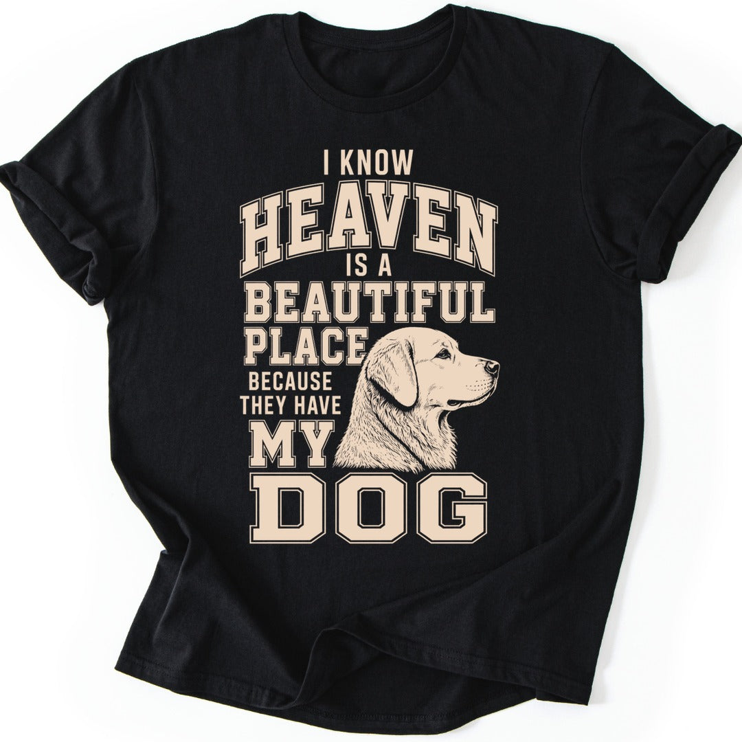 Golden Retriever Heaven T-shirt — Black