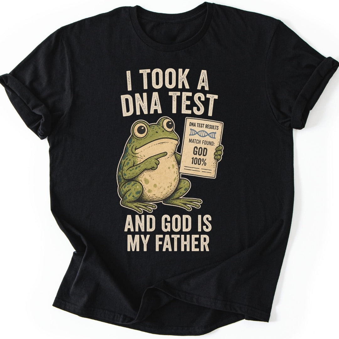 DNA Test Frog T-shirt — Black