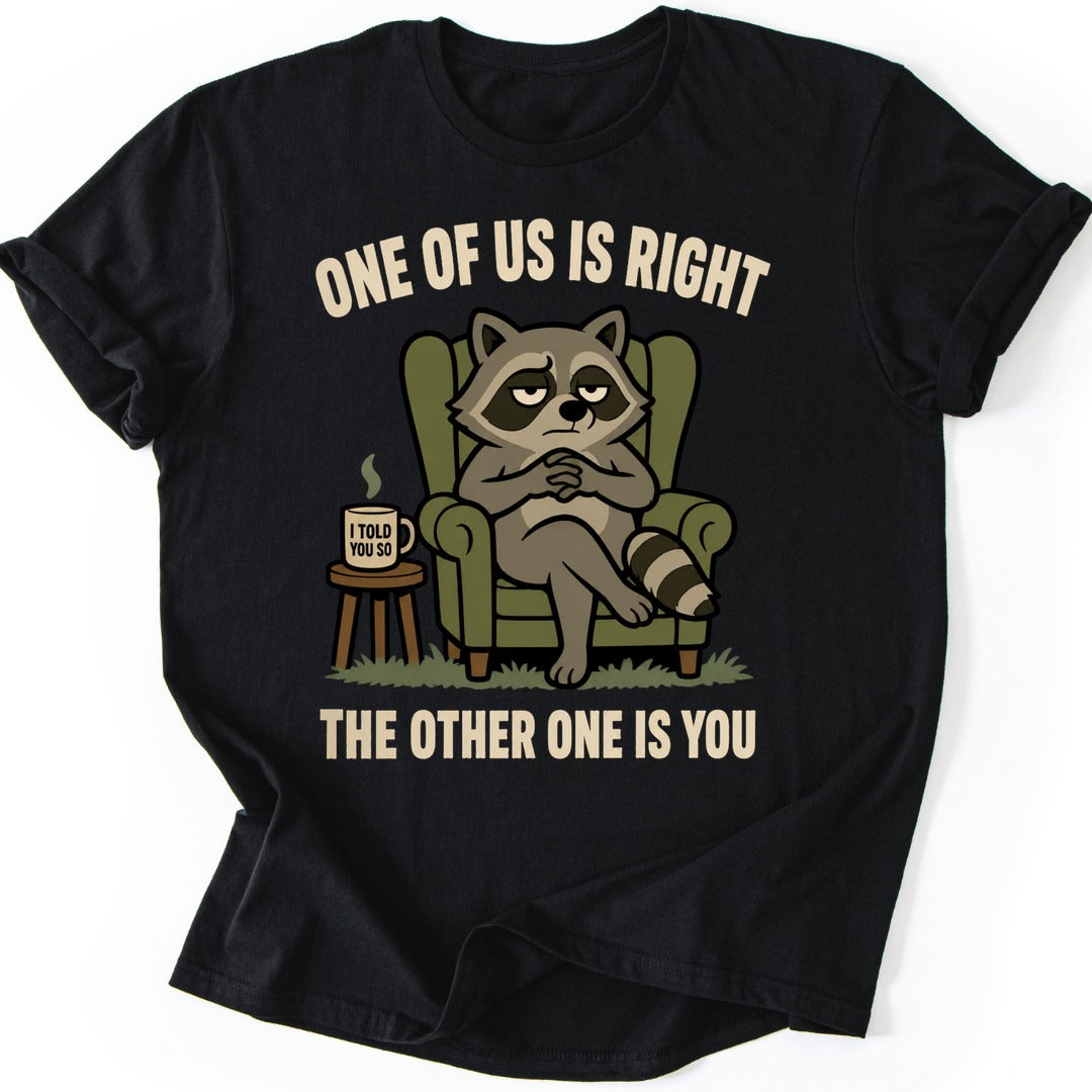 Smug Raccoon T-shirt — Black