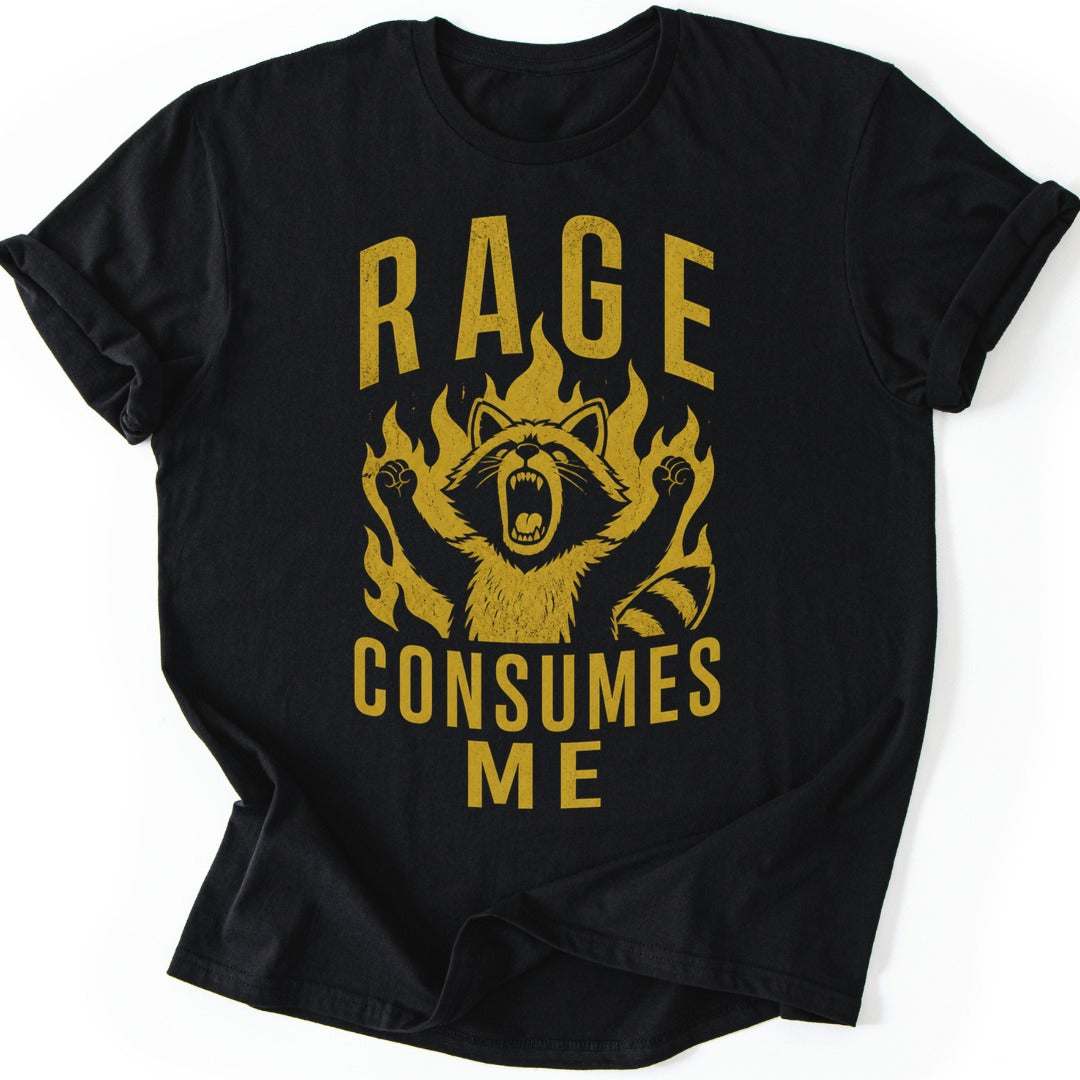 Raging Raccoon T-shirt — Black