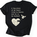 Puzzle Heart Husband T-shirt — Black