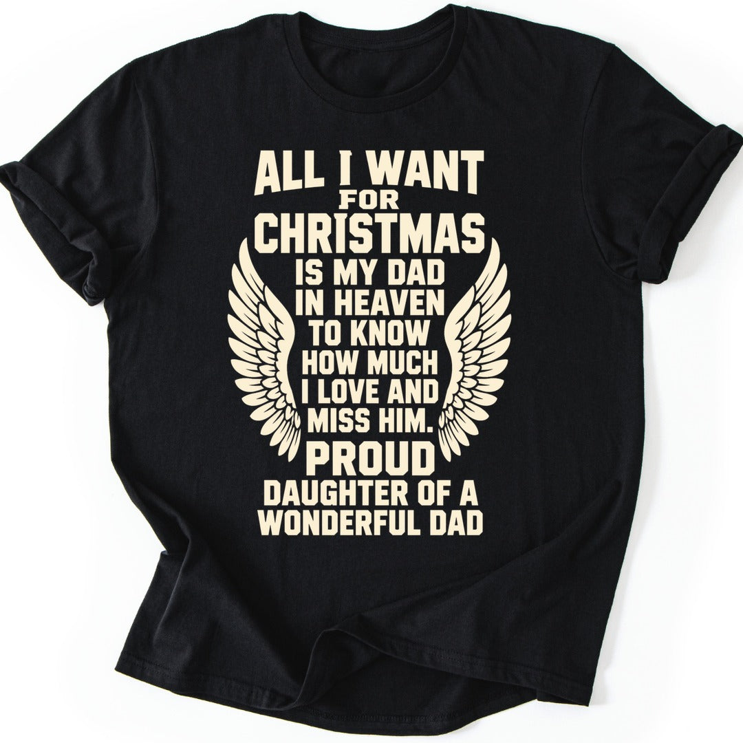 Christmas Dad Wings T-shirt — Black