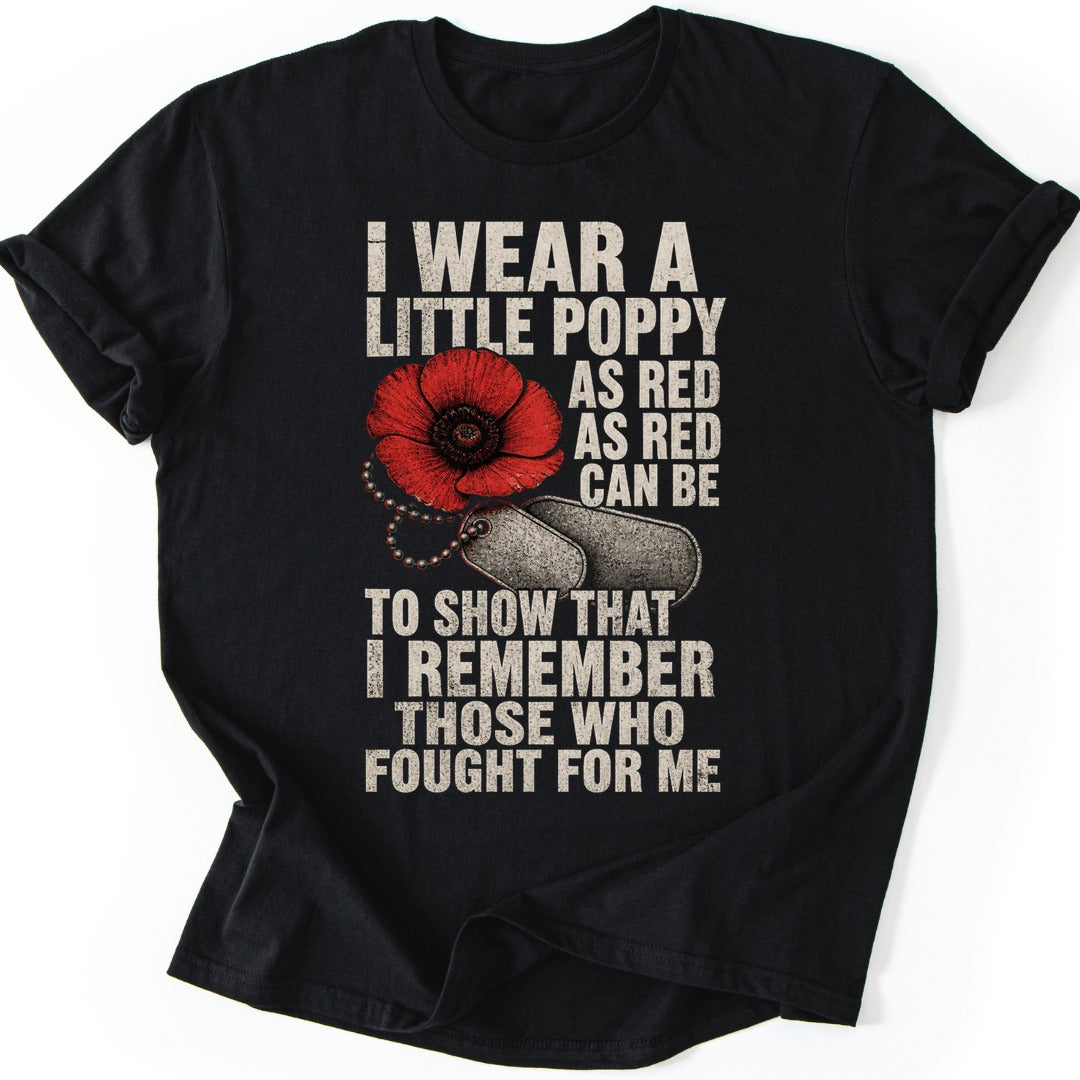 Red Poppy T-shirt — Black