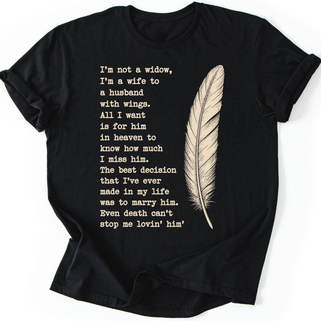 Husband Feather T-shirt — Black