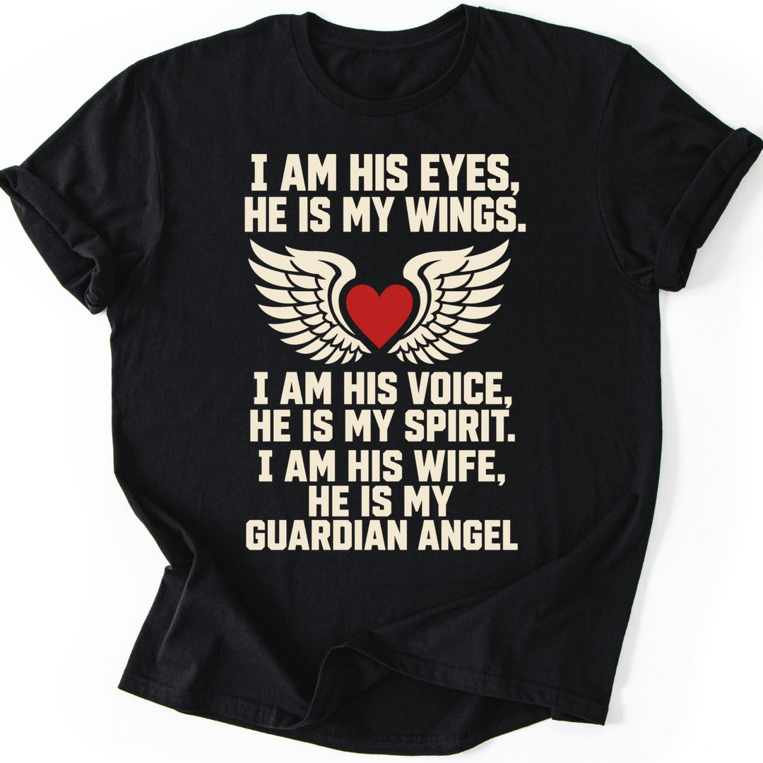 Guardian Angel Wife T-shirt — Black