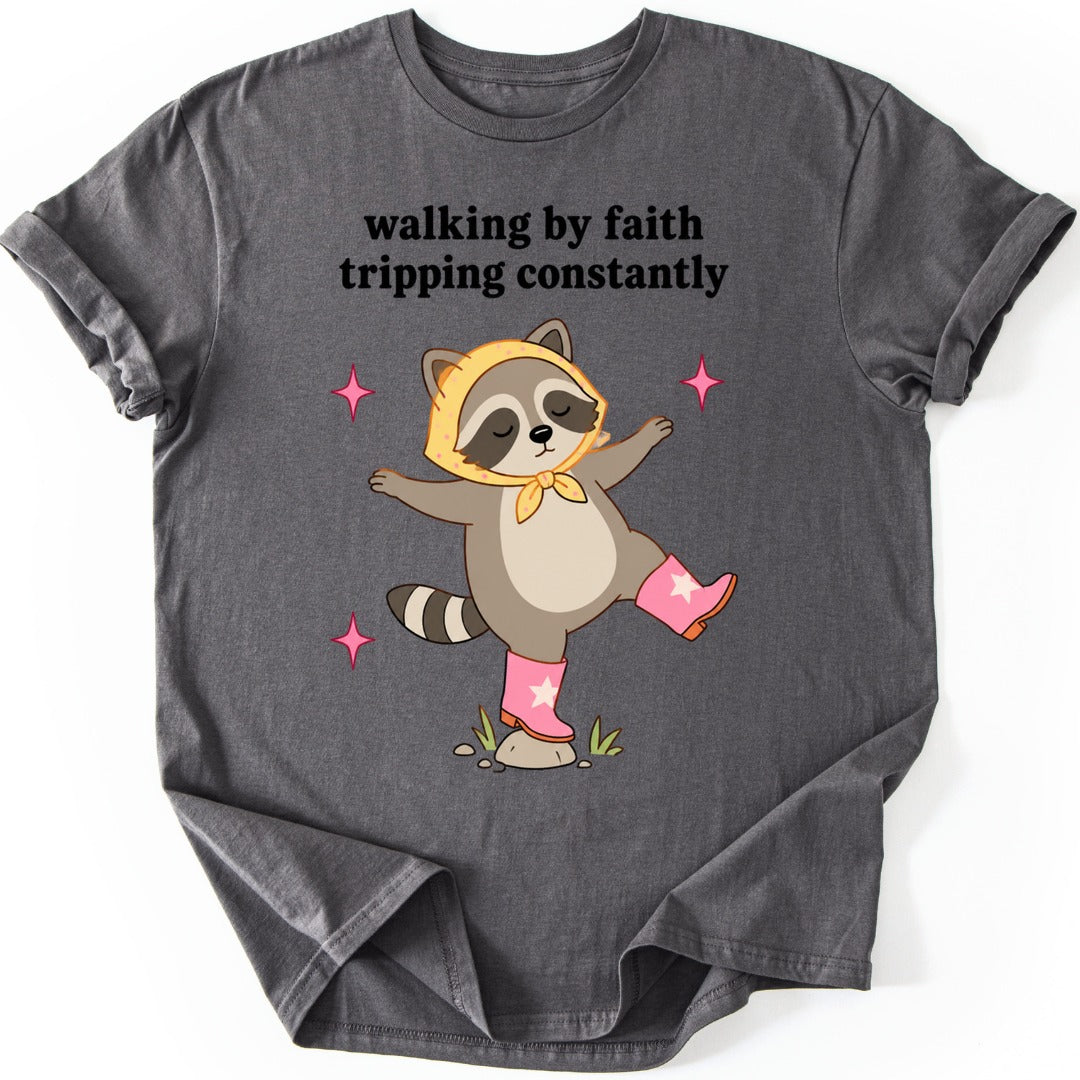 Faithful Raccoon T-shirt — Charcoal