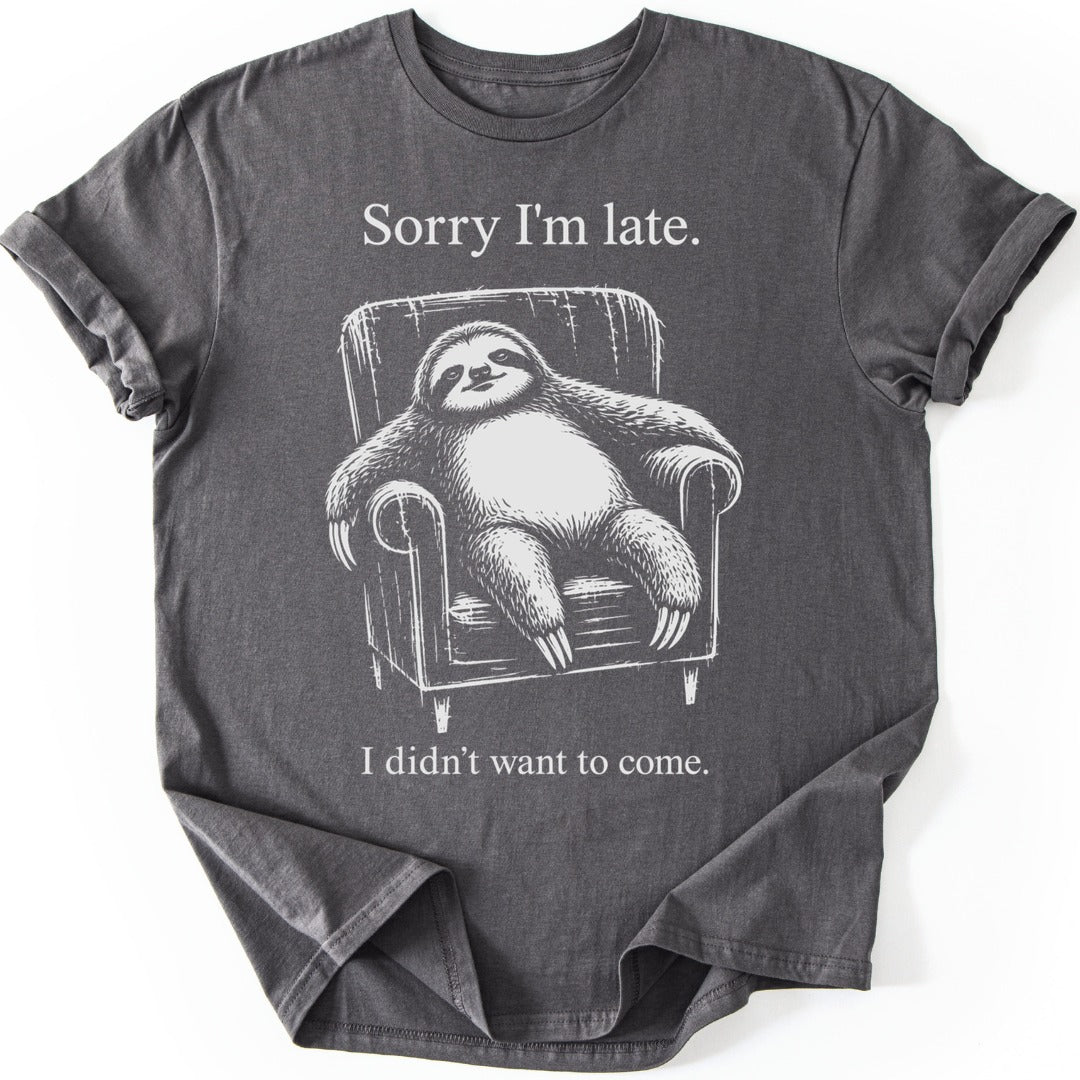 Reluctant Sloth T-shirt — Charcoal