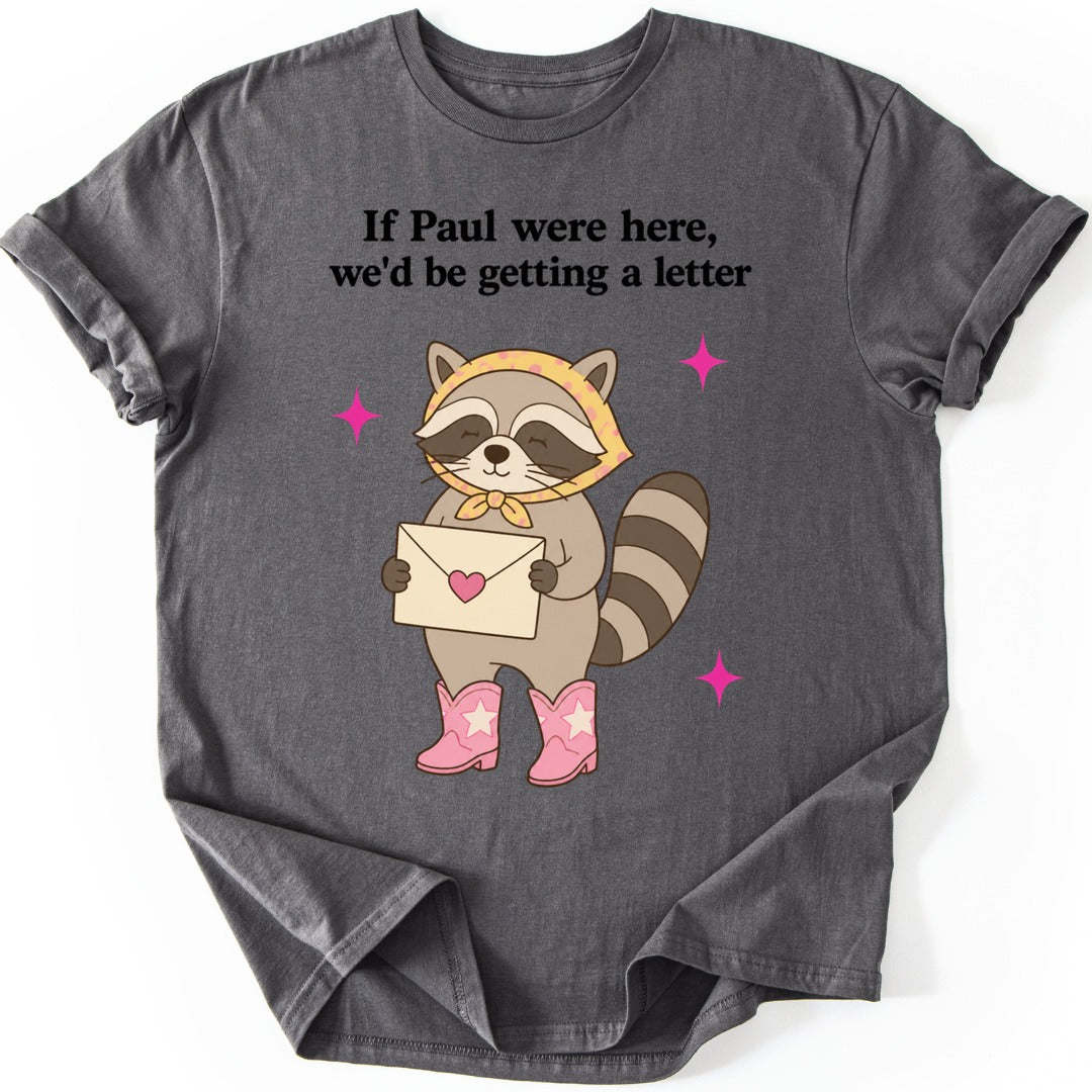 Letter Raccoon T-shirt — Charcoal