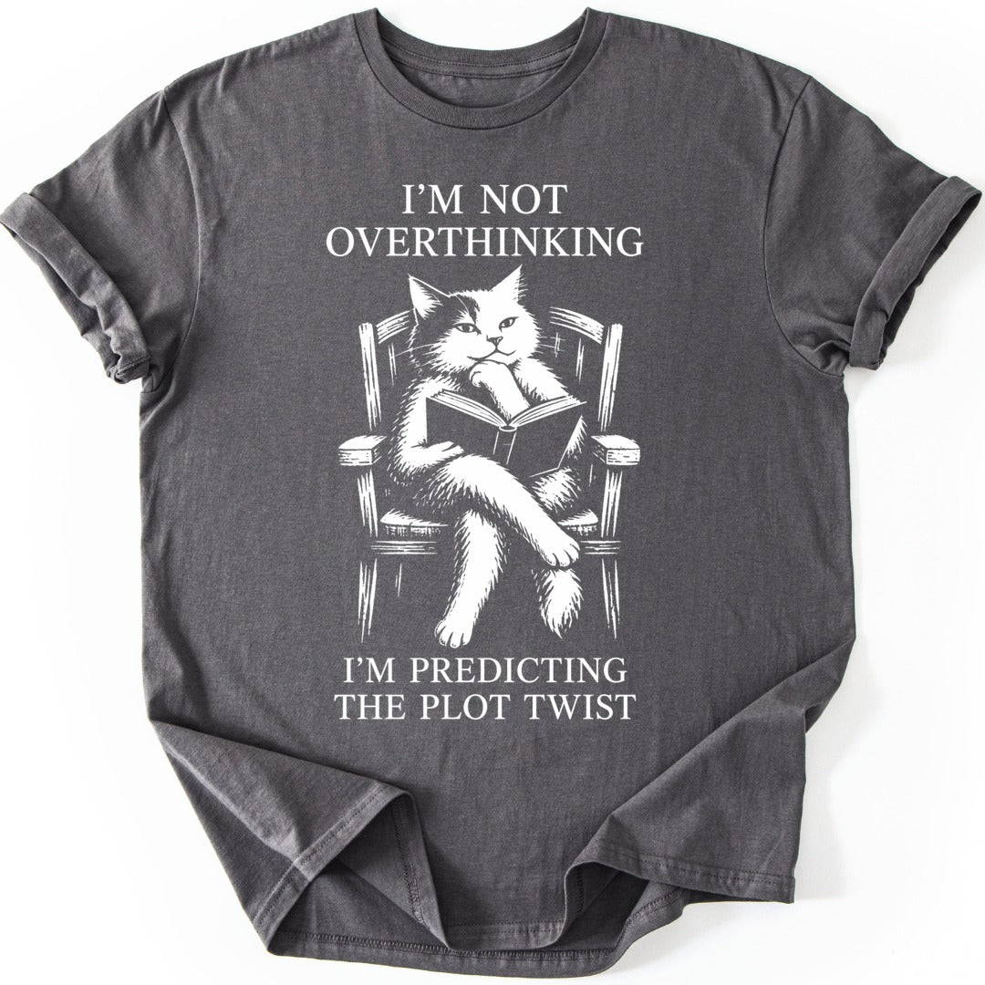 Plot Twist Cat T-shirt — Charcoal