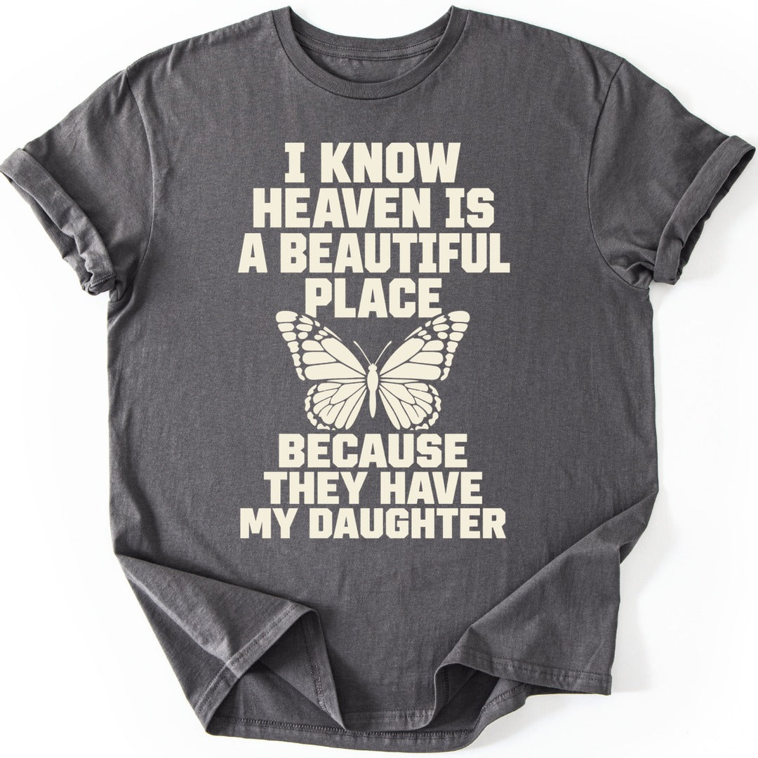 Beautiful Place Daughter T-shirt — Charcoal