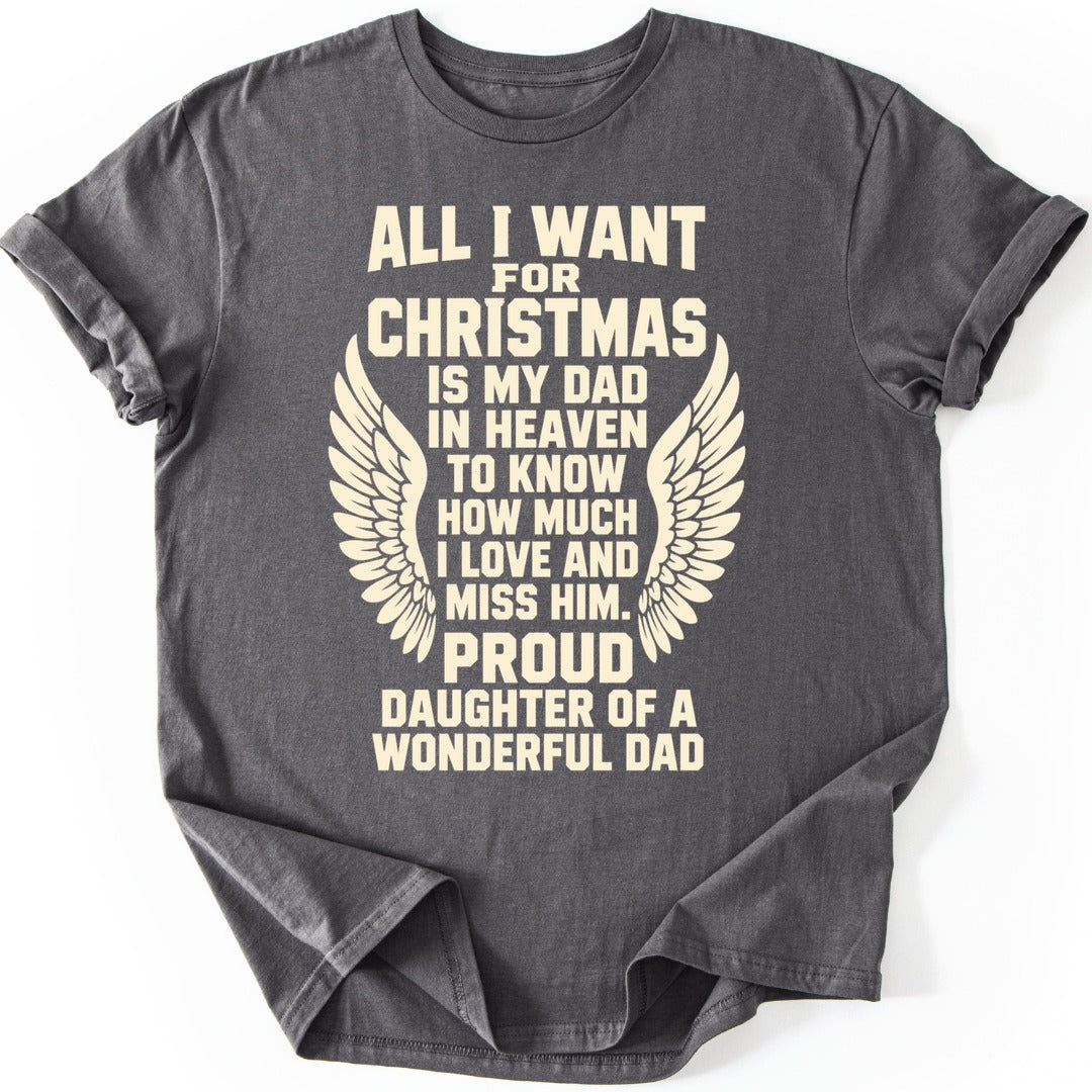 Christmas Dad Wings T-shirt — Charcoal