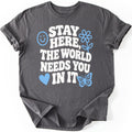 Stay Here T-shirt — Charcoal