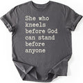 She Who Kneels T-shirt — Charcoal