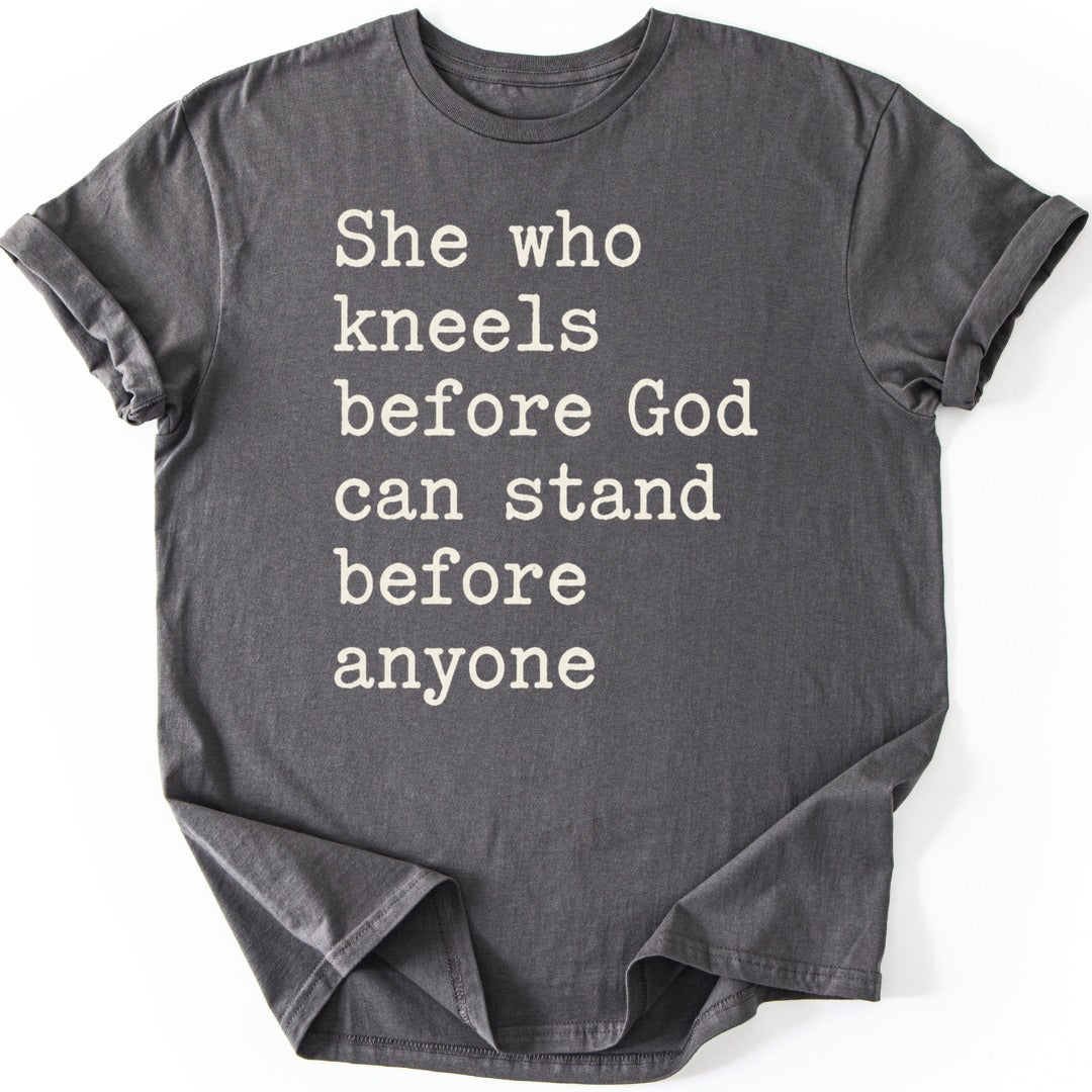 She Who Kneels T-shirt — Charcoal