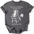 Meditating Raccoon T-shirt — Charcoal