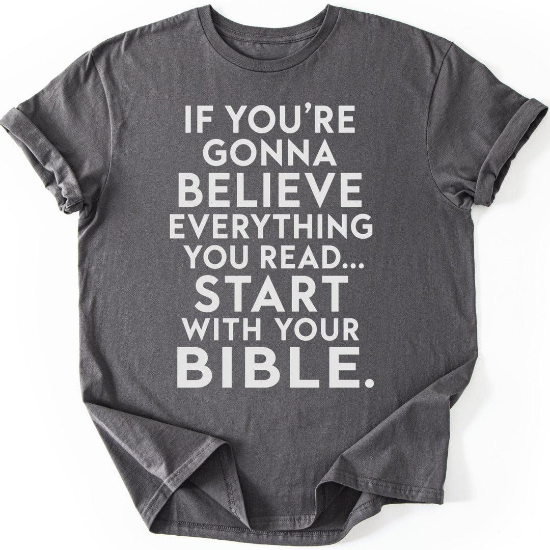Start With Bible T-shirt — Charcoal