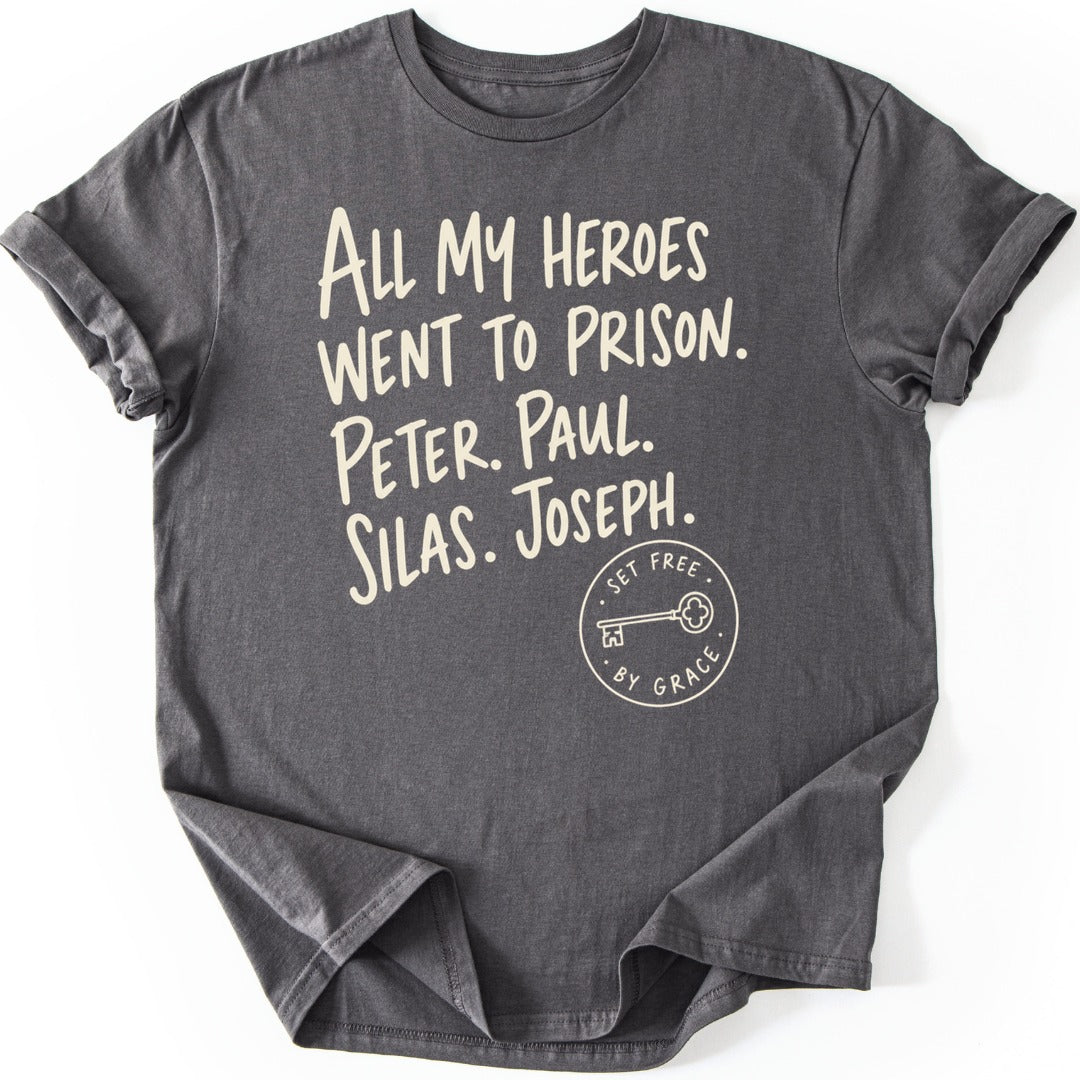 Prison Heroes T-shirt — Charcoal