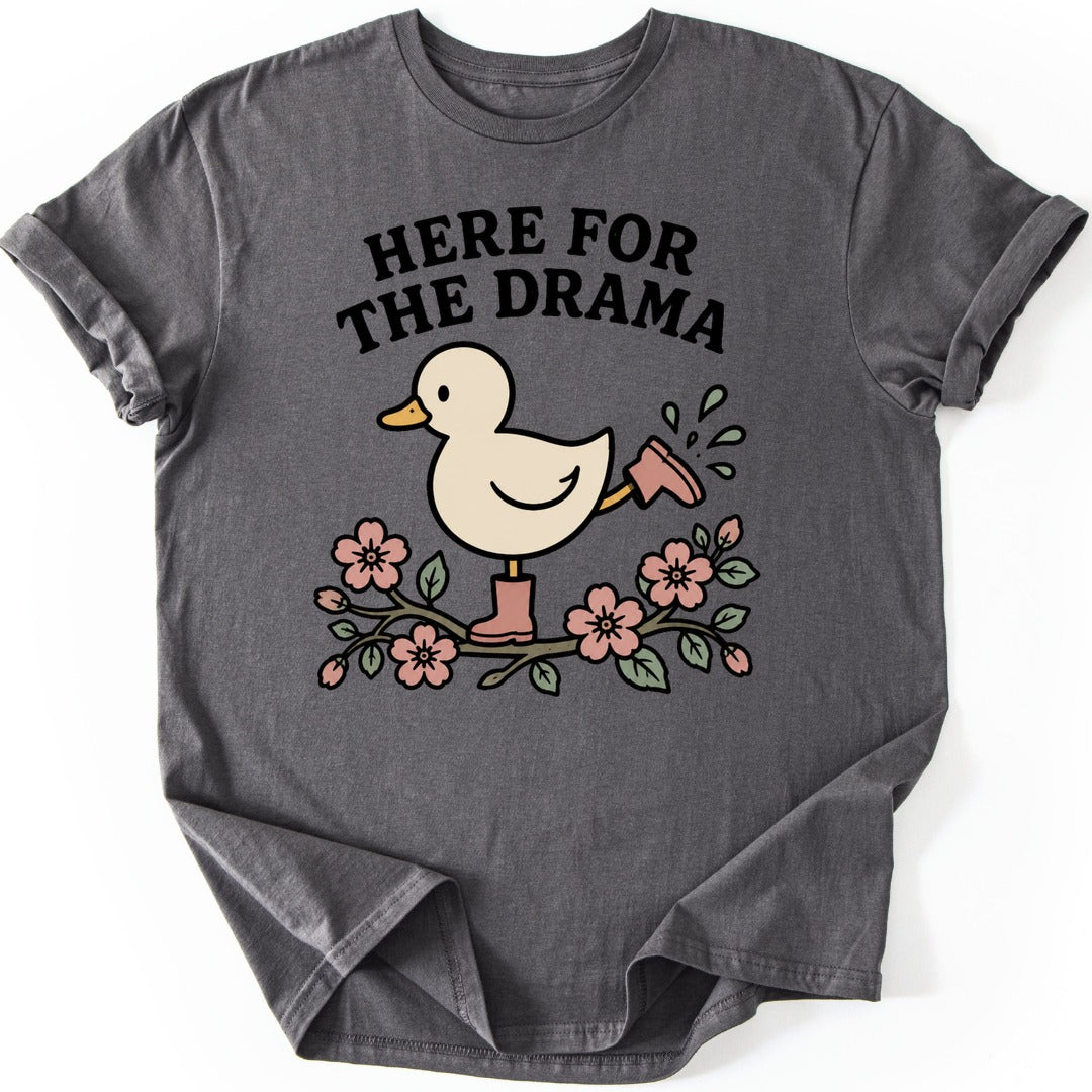 Drama Duck T-shirt — Charcoal