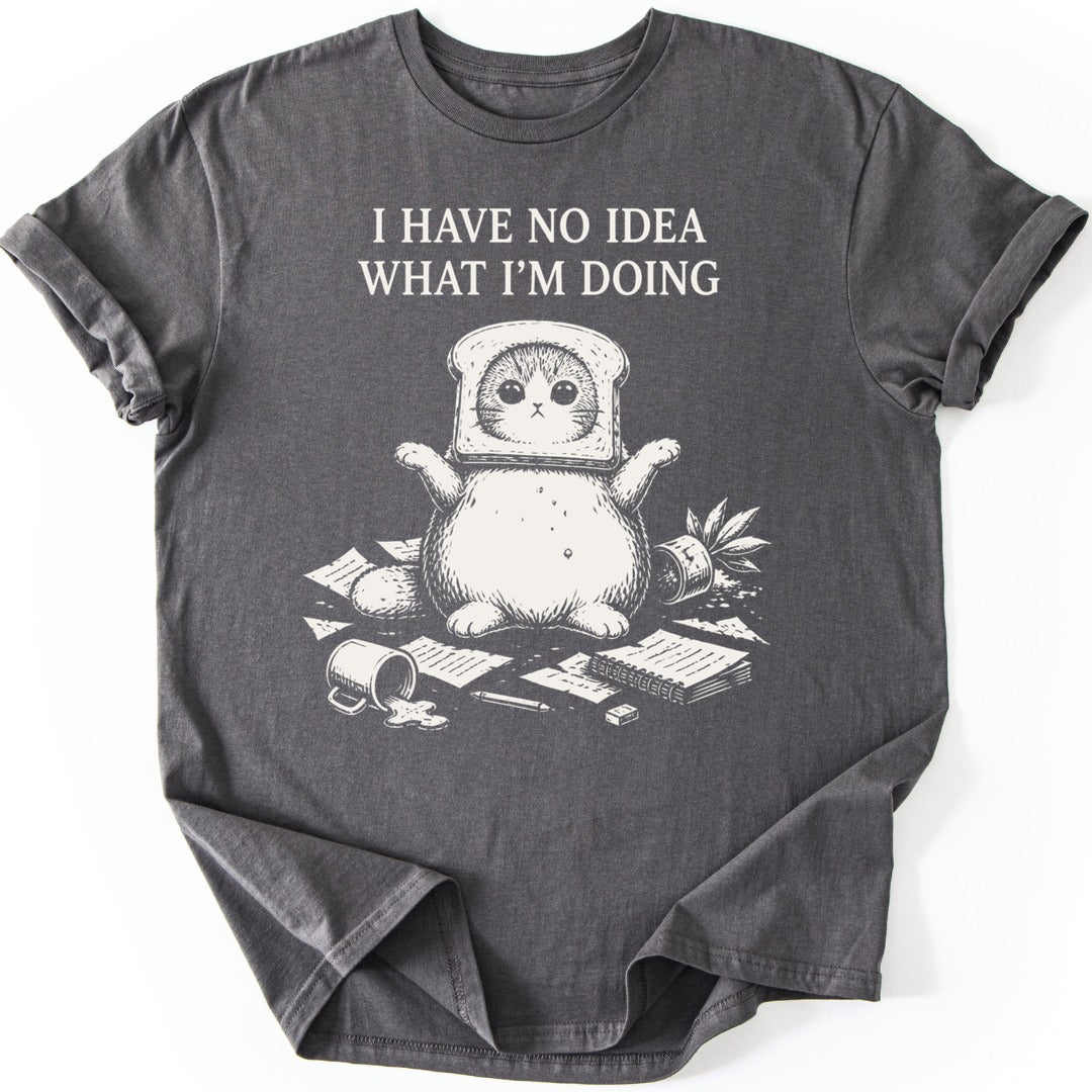 Toast Cat T-shirt — Charcoal