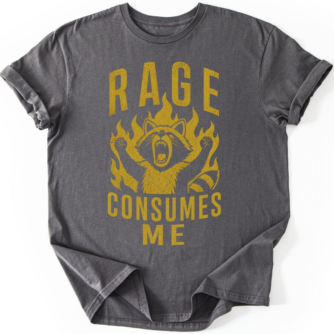 Raging Raccoon T-shirt — Charcoal