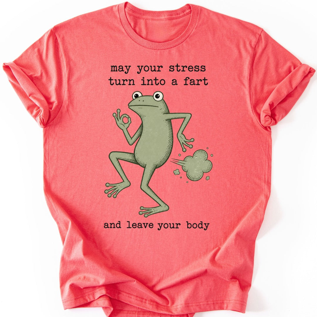 Zen Frog T-shirt — Coral Silk
