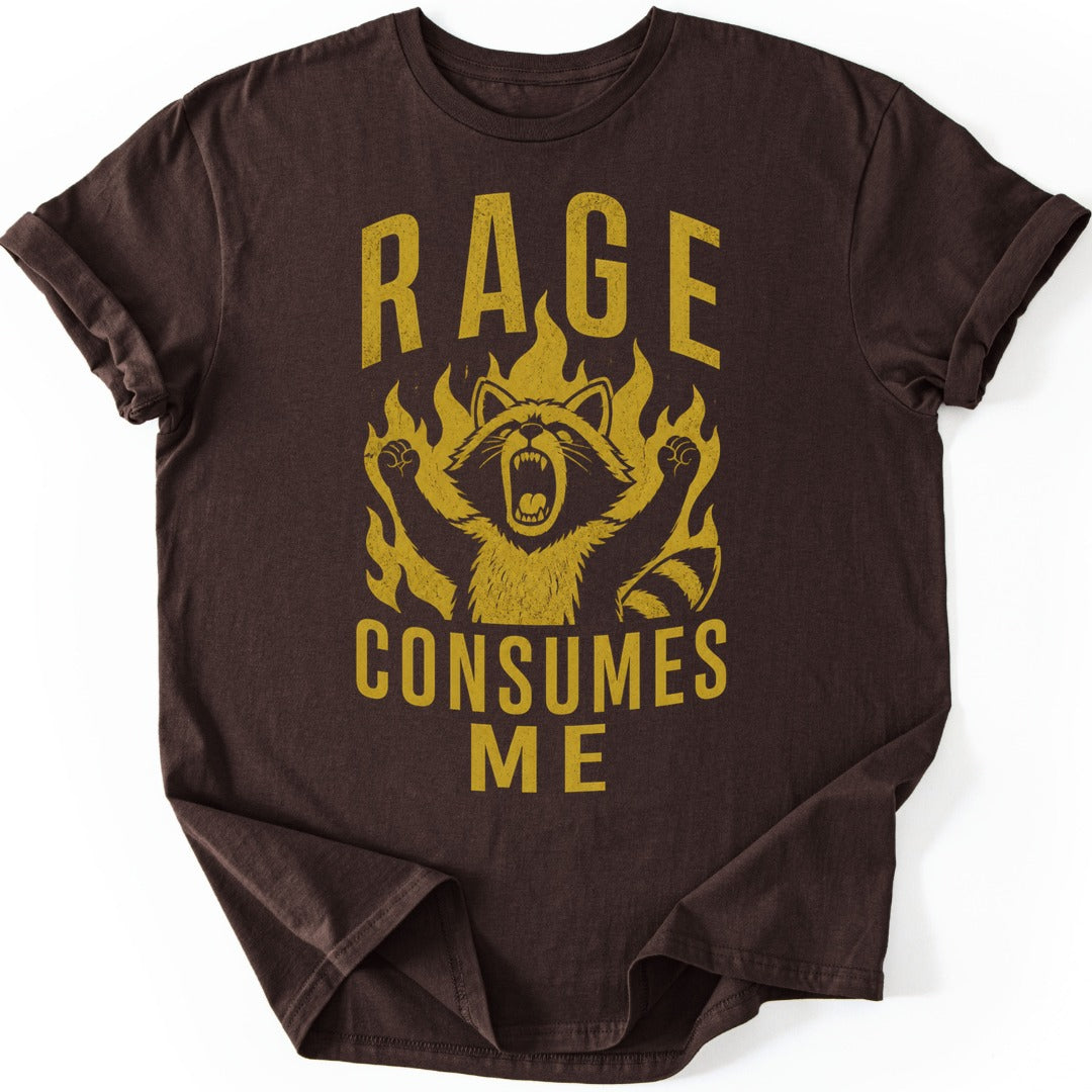 Raging Raccoon T-shirt — Dark Chocolate