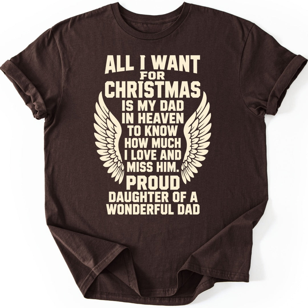 Christmas Dad Wings T-shirt — Dark Chocolate