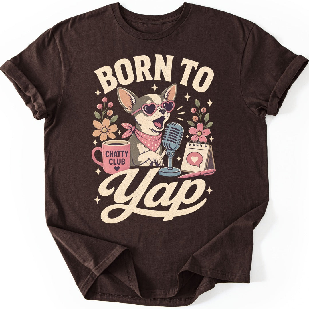 Yapping Chihuahua T-shirt — Dark Chocolate