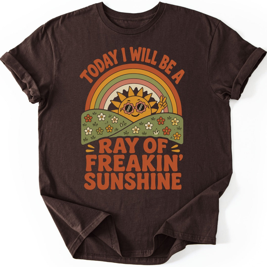 Sunshine Rainbow T-shirt — Dark Chocolate
