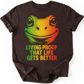 Rainbow Frog T-shirt — Dark Chocolate