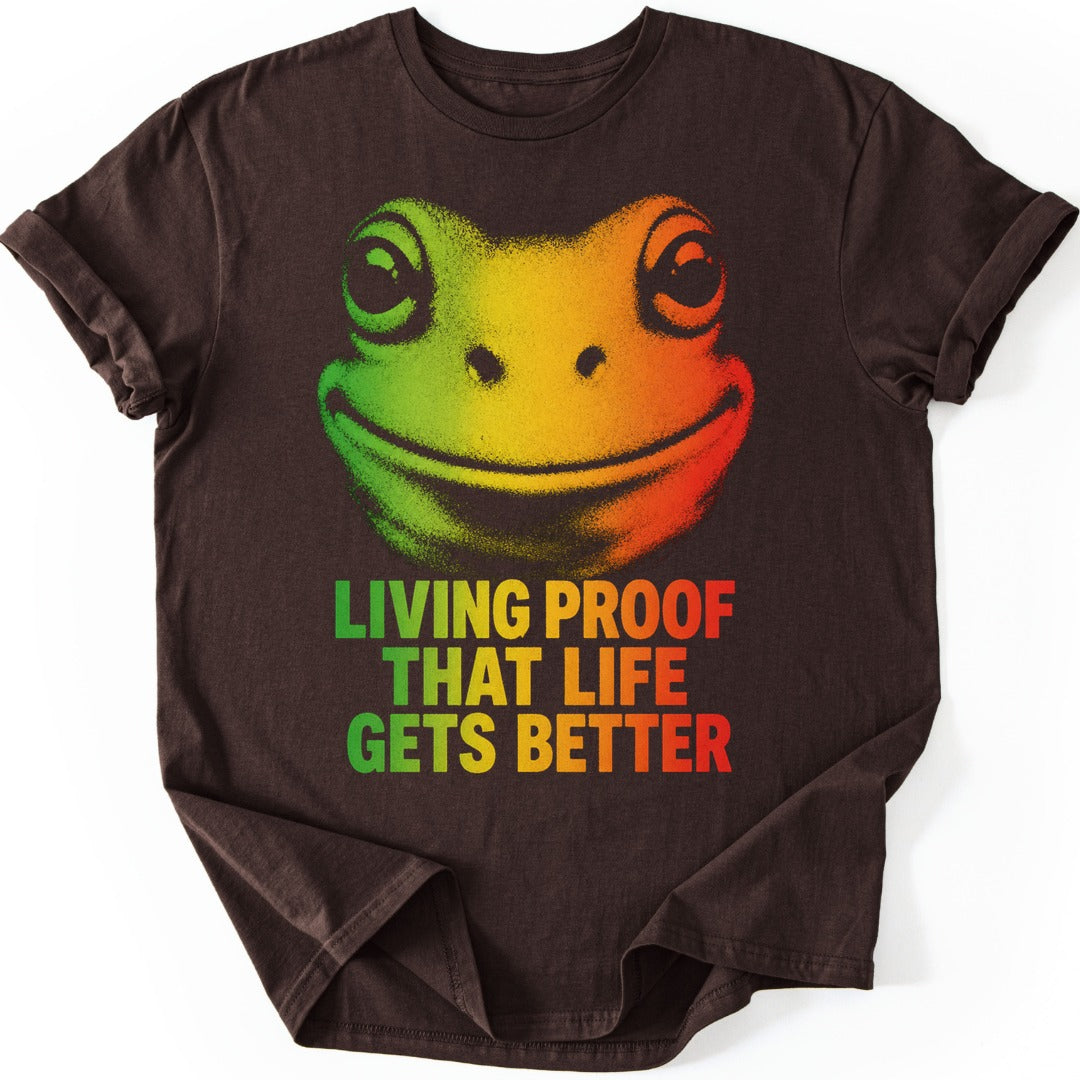 Rainbow Frog T-shirt — Dark Chocolate