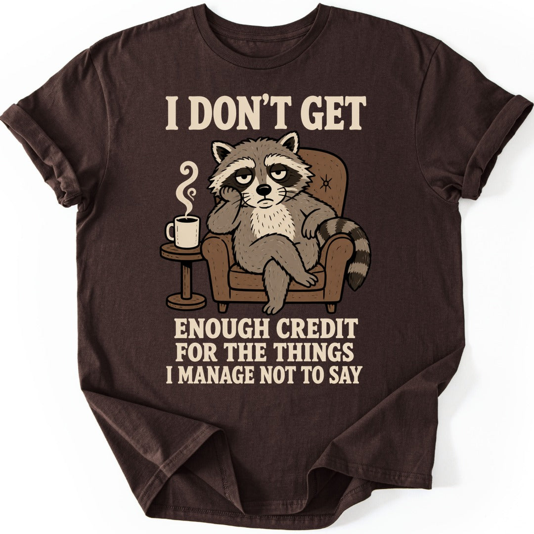 Grumpy Raccoon T-shirt — Dark Chocolate