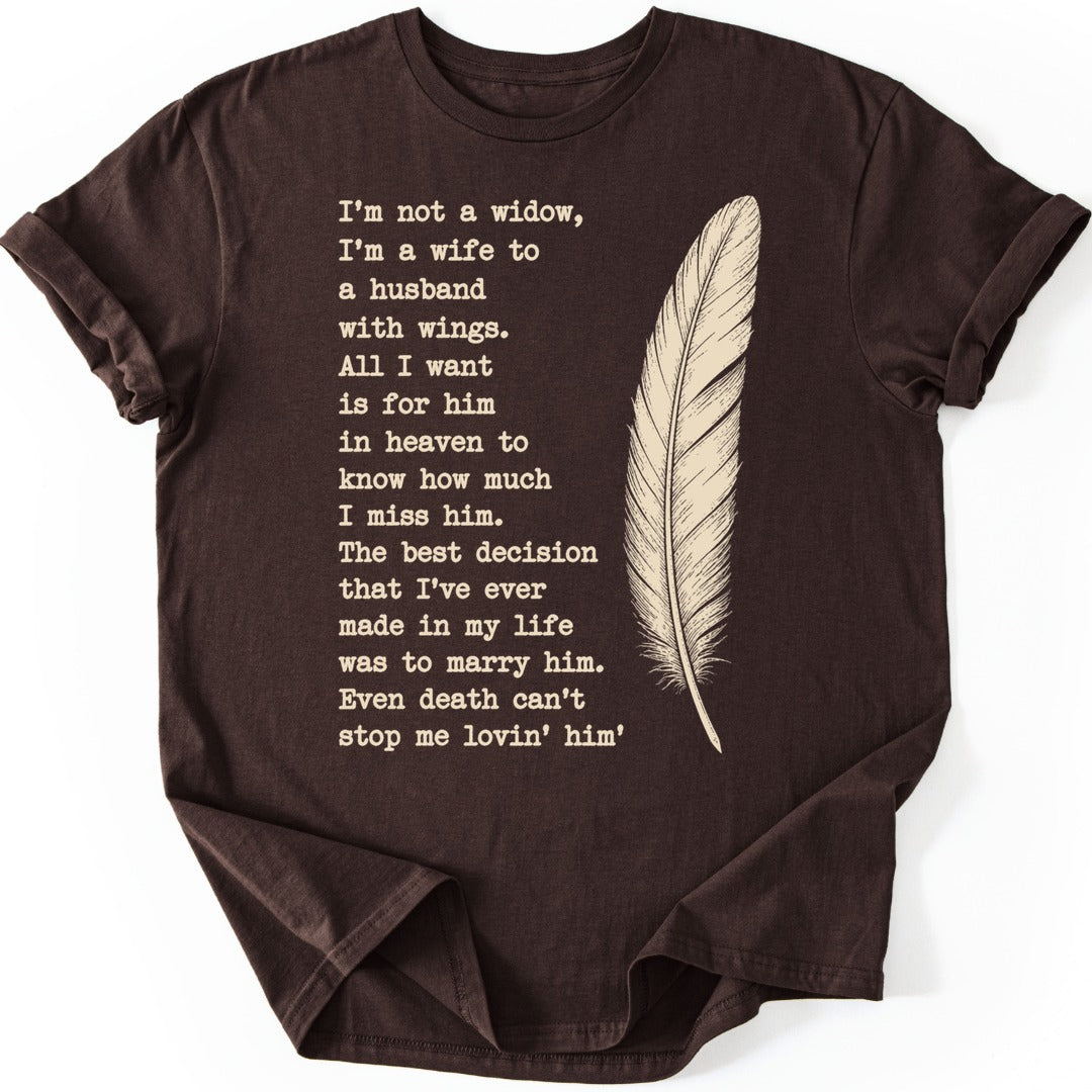 Husband Feather T-shirt — Dark Chocolate