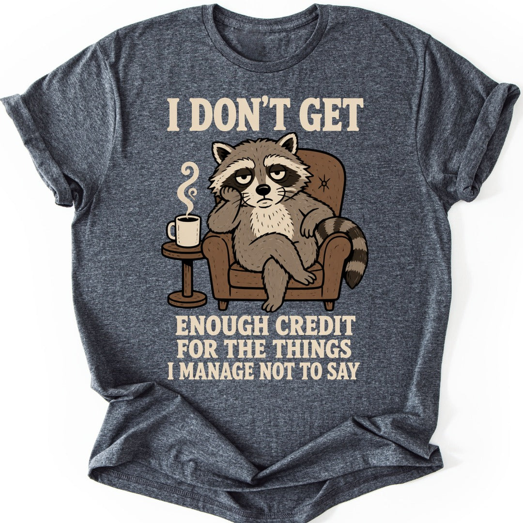 Grumpy Raccoon T-shirt — Dark Heather