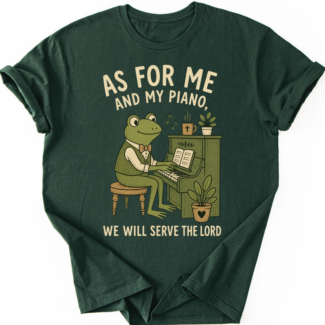 Piano Frog T-shirt — Forest Green