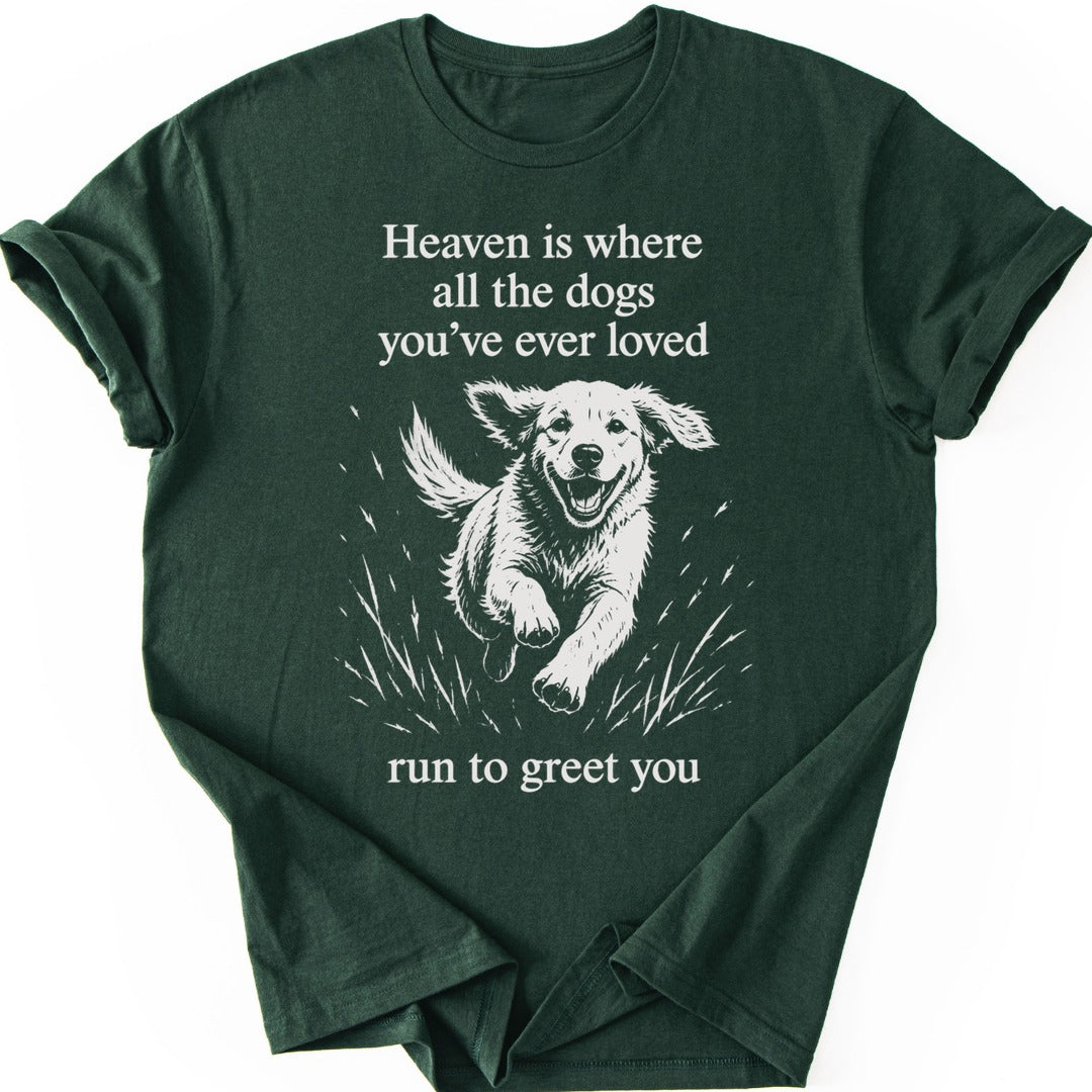 Greeting Dogs T-shirt — Forest Green