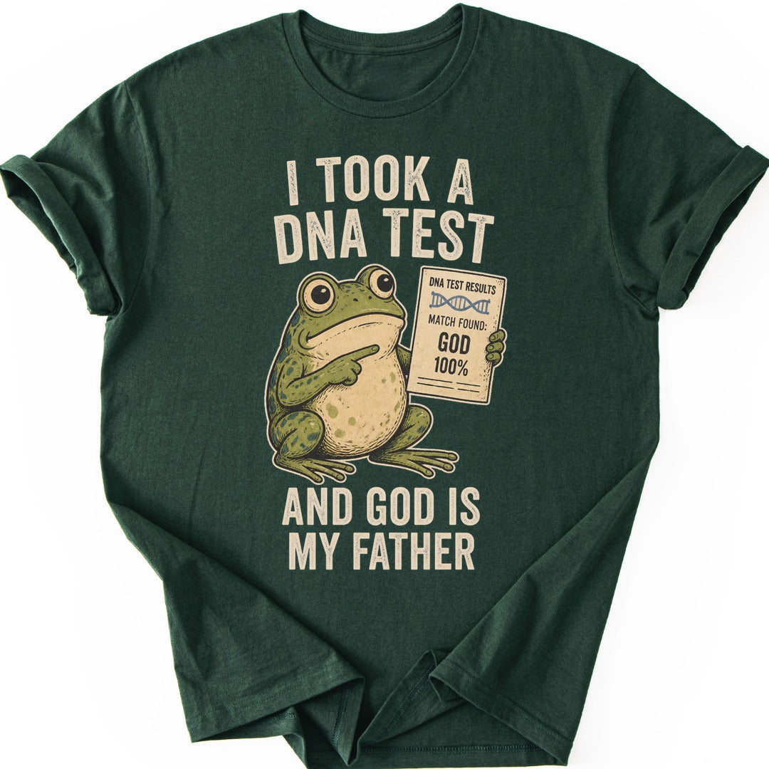 DNA Test Frog T-shirt — Forest Green
