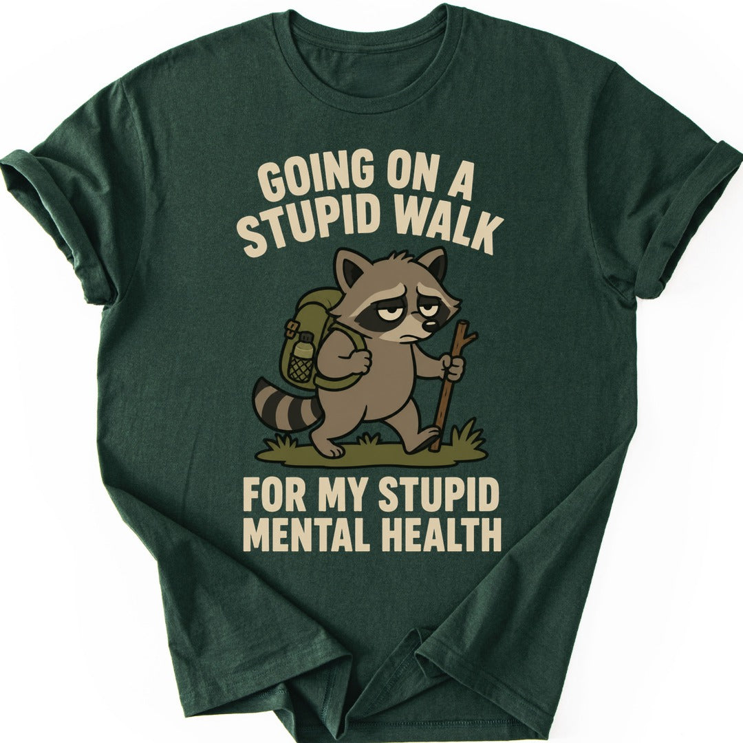 Raccoon Hike T-shirt — Forest Green