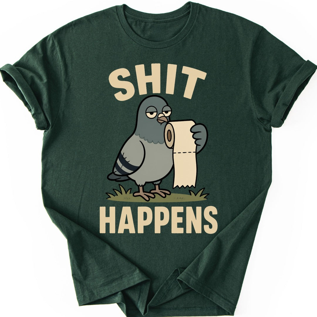 Toilet Paper Pigeon T-shirt — Forest Green