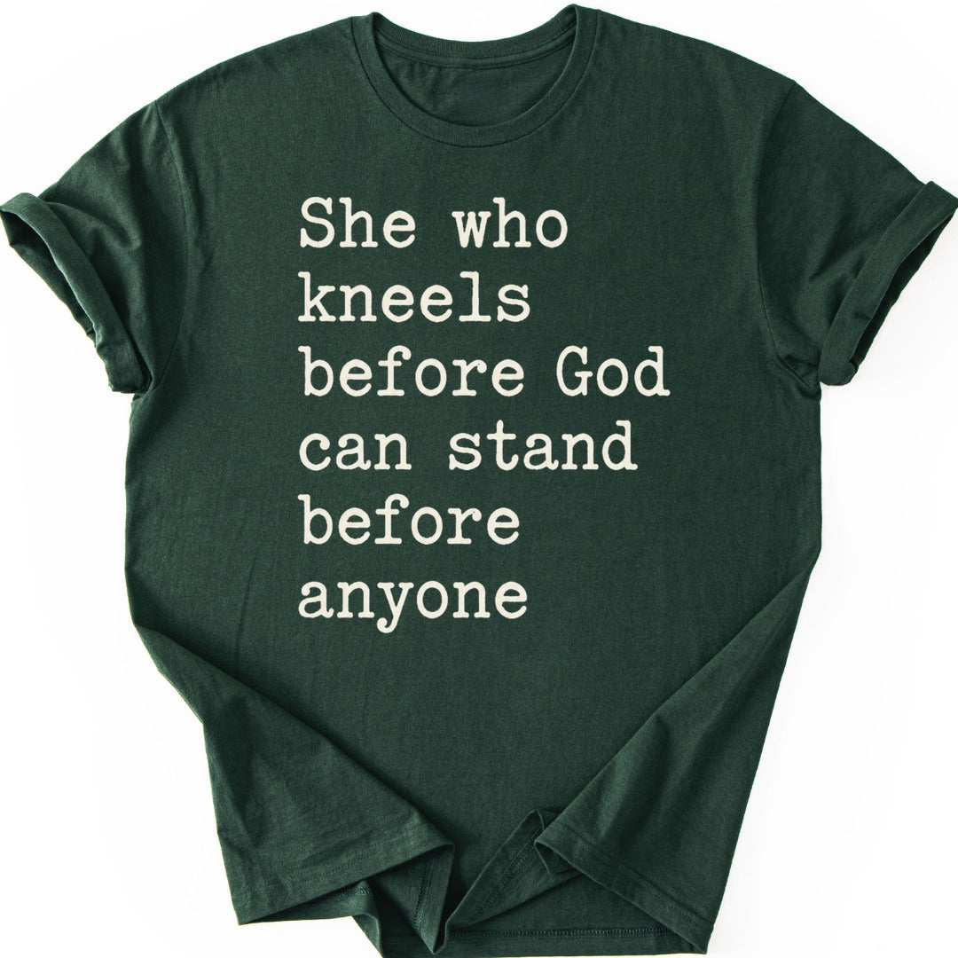 She Who Kneels T-shirt — Forest Green