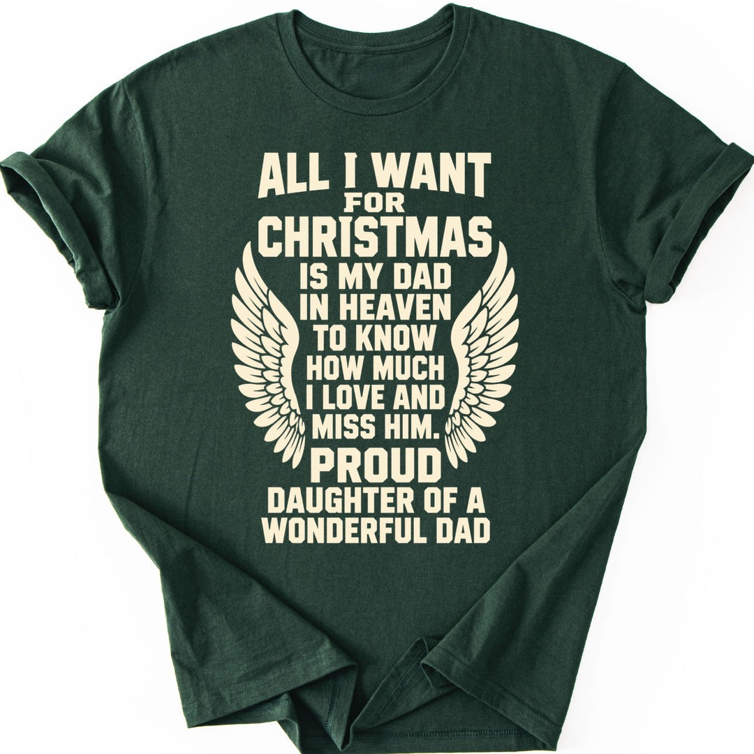 Christmas Dad Wings T-shirt — Forest Green