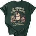 Detective Penguin T-shirt — Forest Green