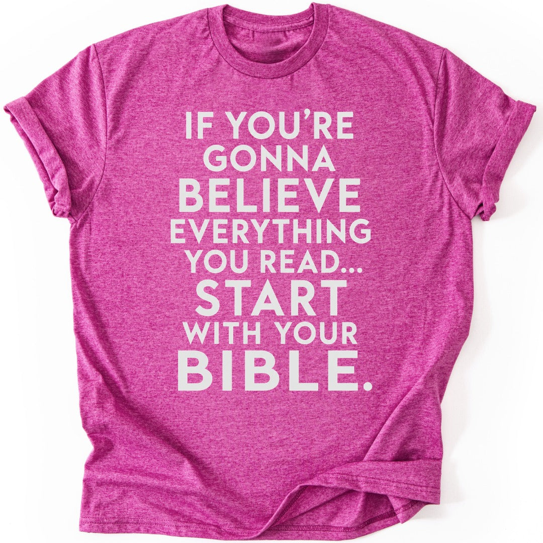 Start With Bible T-shirt — Heather Berry