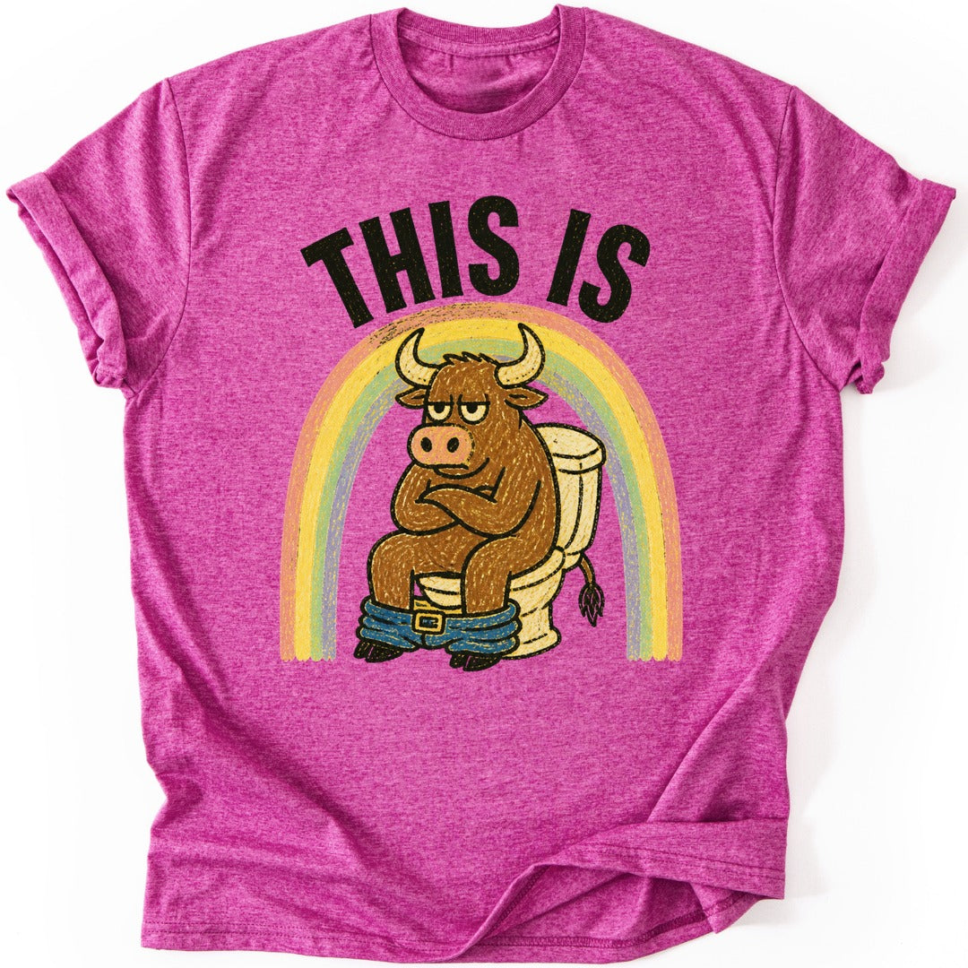Toilet Bull T-shirt — Heather Berry