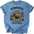 Introverted Theology Cat T-shirt — Heather Indigo