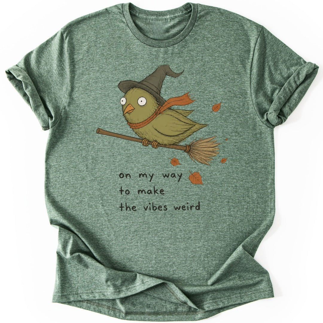 Weird Vibes T-shirt — Heather Military Green