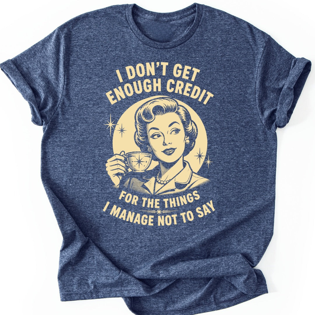 Enough Credit T-shirt — Heather Navy