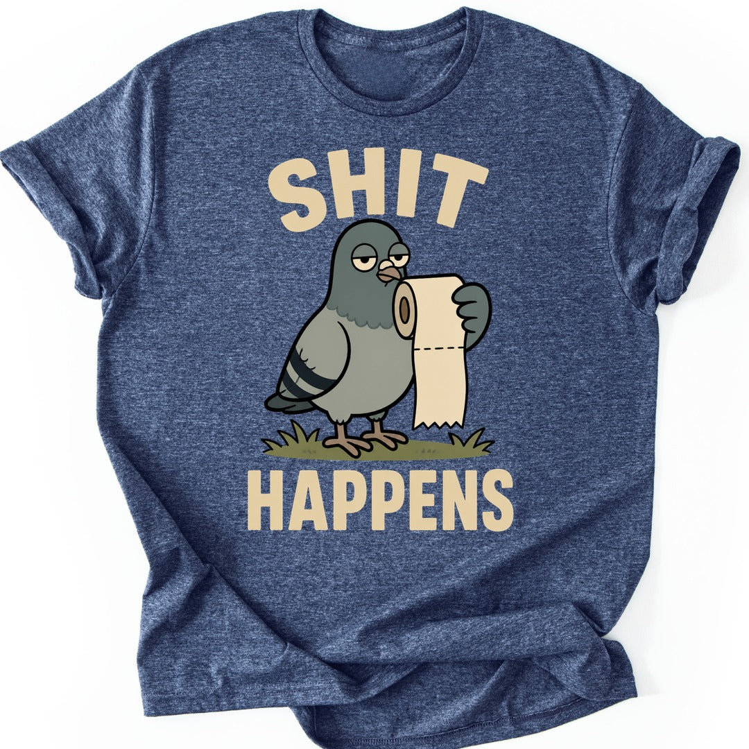 Toilet Paper Pigeon T-shirt — Heather Navy