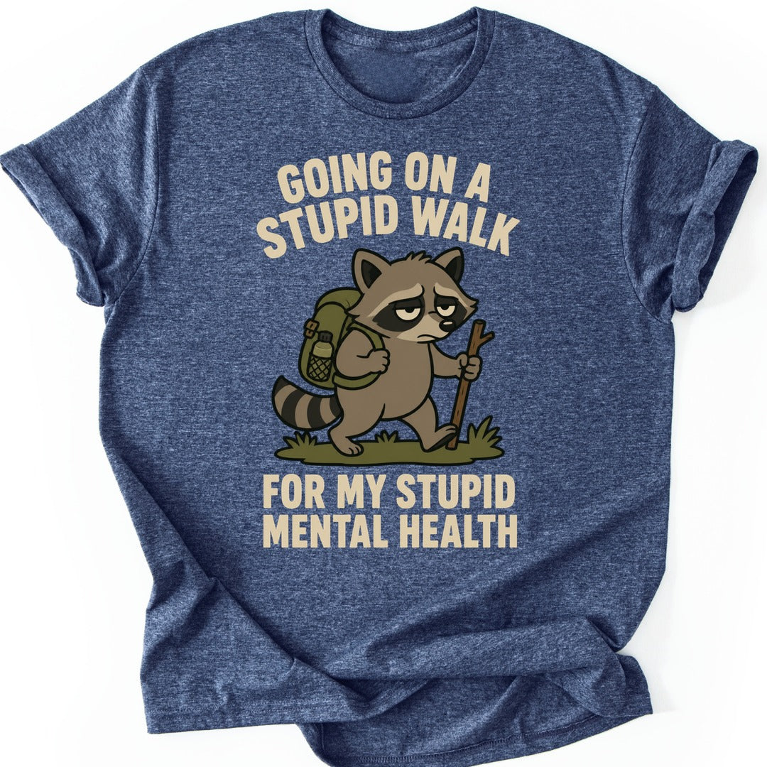 Raccoon Hike T-shirt — Heather Navy